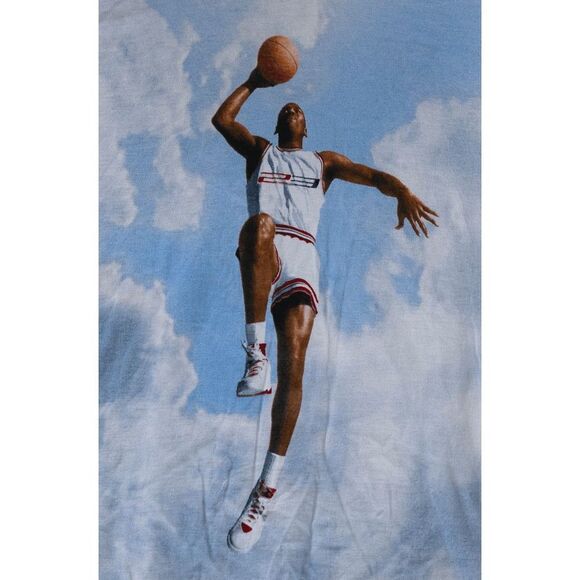 Vintage Air Jordan Michael Jordan Clouds Dunk Blue White T-Shirt Size L‎ - Picture 2 of 7